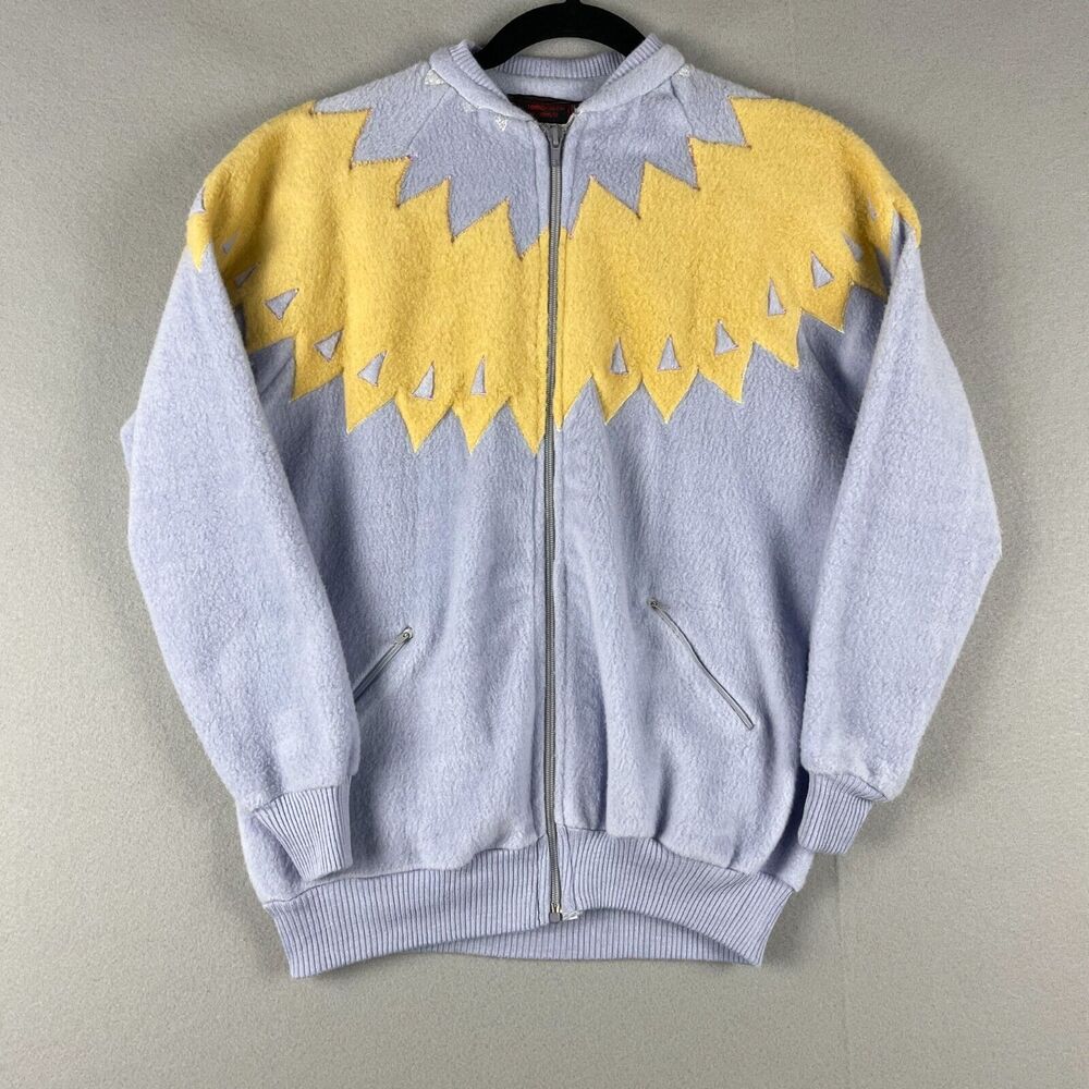 Vintage Stirling Cooper Jacket Womens Medium Full Zip Embroidery Whimsy Fairy